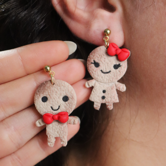 Polimer Kil Kurabiye Adam , Kız Küpe, Gingerbread man and Girl