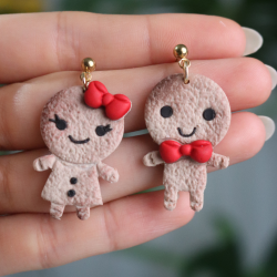 Polimer Kil Kurabiye Adam , Kız Küpe, Gingerbread man and Girl