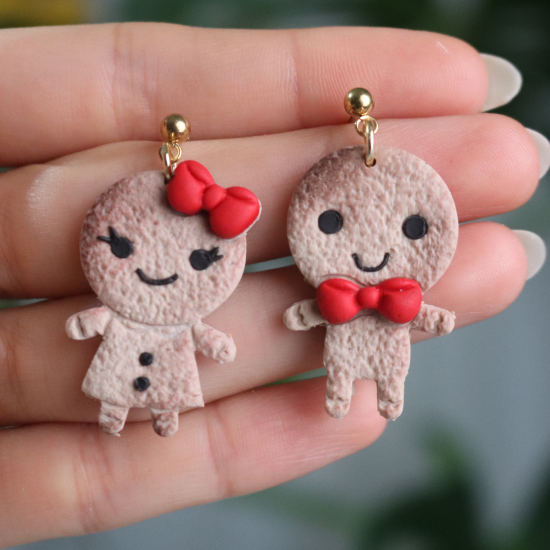 Polimer Kil Kurabiye Adam , Kız Küpe, Gingerbread man and Girl