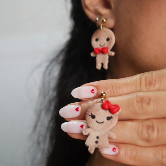 Polimer Kil Kurabiye Adam , Kız Küpe, Gingerbread man and Girl