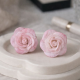 Küçük Beyaz Pembe Gül, Düğün aksesuarı, Sevgililer Günü Hediyesi, Gül Küpe, Çiçek Küpe