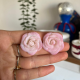 Küçük Beyaz Pembe Gül, Düğün aksesuarı, Sevgililer Günü Hediyesi, Gül Küpe, Çiçek Küpe