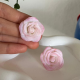 Küçük Beyaz Pembe Gül, Düğün aksesuarı, Sevgililer Günü Hediyesi, Gül Küpe, Çiçek Küpe