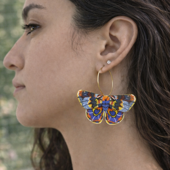 Polimer Kil Kelebek Küpe, Nocta Kelebek Halkalı Model