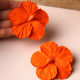Polimer Kil Turuncu Hibiscus Küpe Çiçek Küpe Polimer Kil Turuncu Hibiscus Küpe Çiçek Küpe