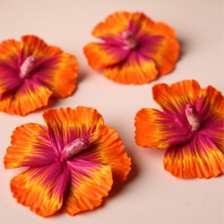 Polimer Kil Çok Renkli Hibiscus Çiçek Küpe