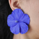 Polimer Kil Mavi Hibiskus Çiçek Küpe Hibiscus Polimer Kil Mavi Hibiskus Çiçek Küpe Hibiscus