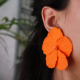 Polimer Kil Turuncu Hibiscus Küpe Çiçek Küpe Polimer Kil Turuncu Hibiscus Küpe Çiçek Küpe