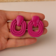 Polimer Kil Basic Tasarım Pembe Küpe Polimer Kil Basic Tasarım Pembe Küpe