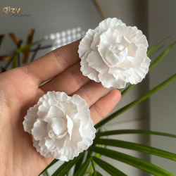 Polimer kil Beyaz Gül Küpe Çiçek Küpe