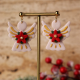 Polimer Kil Poinsettia Melek Küpe Polimer Kil Poinsettia Melek Küpe