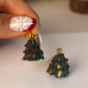 Polimer Kil Mini Yılbaşı Ağacı Küpe Poinsettia Detay Polimer Kil Mini Yılbaşı Ağacı Küpe Poinsettia Detay