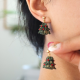 Polimer Kil Mini Yılbaşı Ağacı Küpe Poinsettia Detay Polimer Kil Mini Yılbaşı Ağacı Küpe Poinsettia Detay