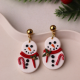 Polimer Kil Noel Yeni Yıl Kardan Adam Snowman Küpe Polimer Kil Noel Yeni Yıl Kardan Adam Snowman Küpe
