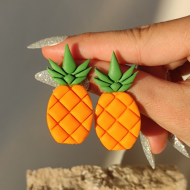 Polimer Kil Tasarım Kadın Ananas Küpe