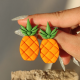 Polimer Kil Tasarım Kadın Ananas Küpe Polimer Kil Tasarım Kadın Ananas Küpe