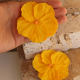 Polimer Kil Sarı Hibiscus Çiçek Küpe Hibiskus Büyük küpe