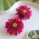 Polimer Kil Küçük Boy Pembe Gerbera Çiçek Küpe Polimer Kil Küçük Boy Pembe Gerbera Çiçek Küpe