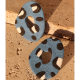 Polimer Kil Mavi Leopar Küpe